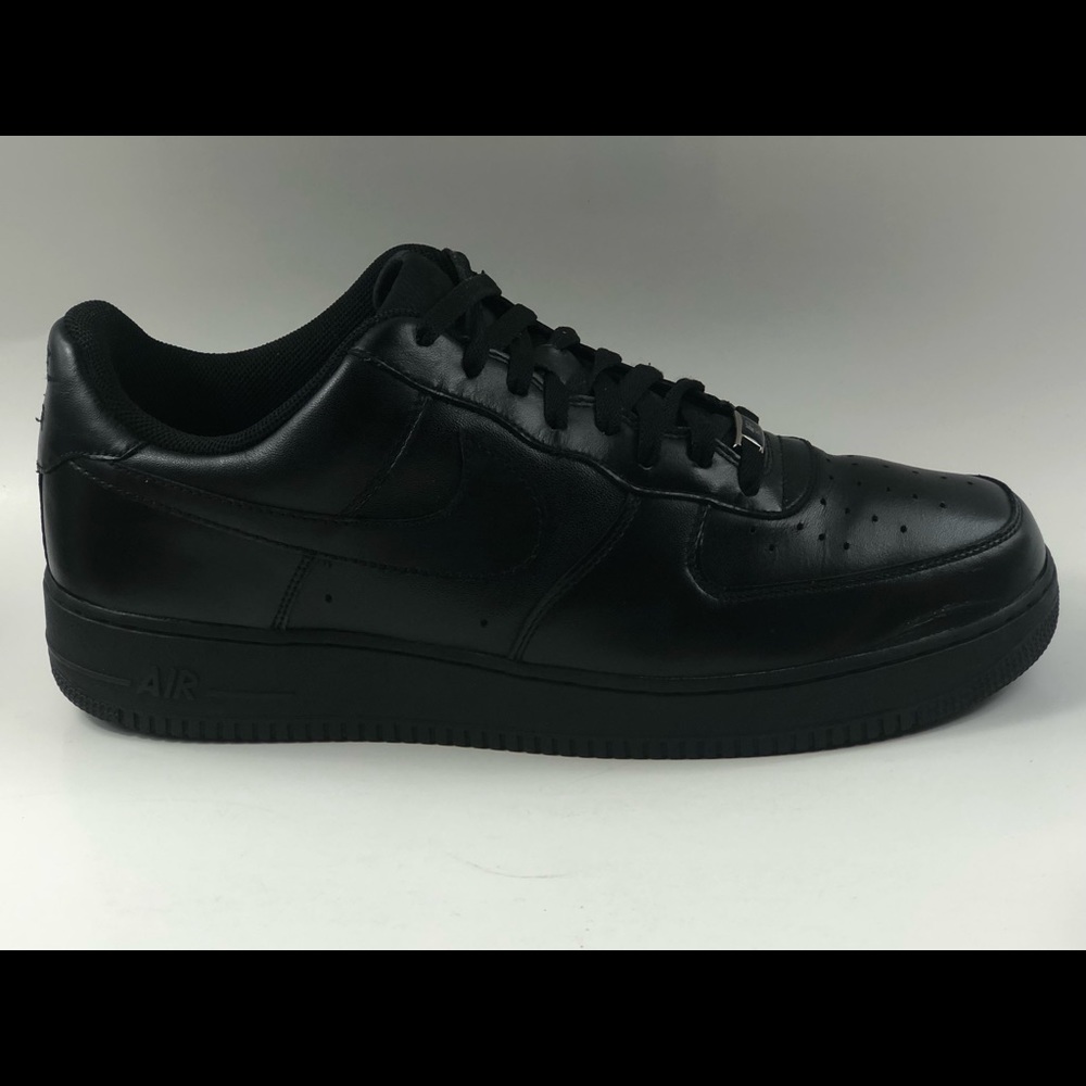 MENS Nike Air Force 1 Triple Black Shoes size 14